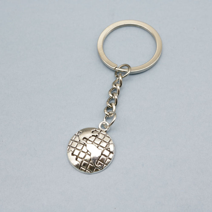 Alloy Globe Keychain Bag Charm