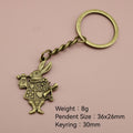 Zinc Alloy Poker Rabbit Keychain Bag Charm Gift view 2