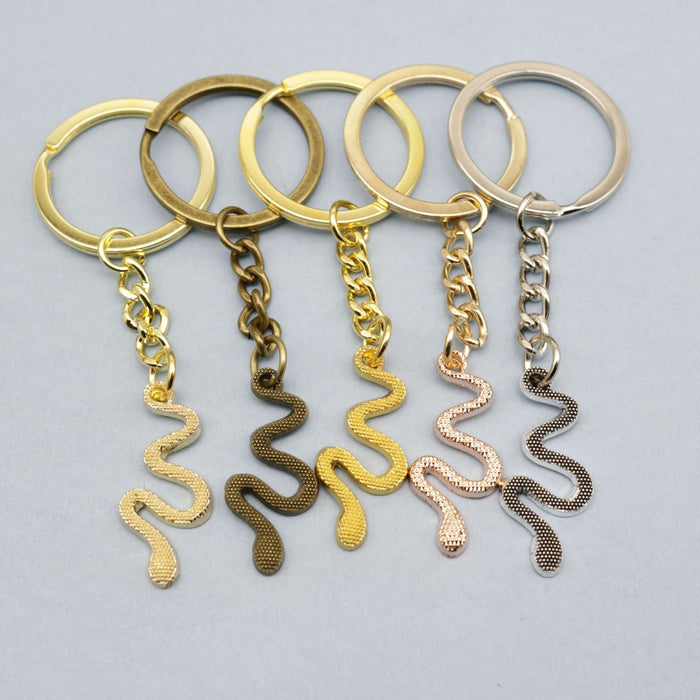 Metal Snake Keychain Novelty Animal Key Ring Gift