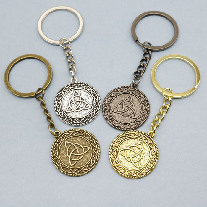 Metal Triangle Disc Keychain For Bag Charm Gift