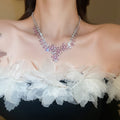 Light Luxury Copper Zircon Flower Pendant Collarbone Necklace For Elegant Fashion Jewelry view 1