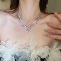 Light Luxury Copper Zircon Flower Pendant Collarbone Necklace For Elegant Fashion Jewelry view 3