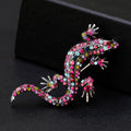 Pink Silver Tone Gecko Metal Brooch Pin for Jackets and Lapels view 4