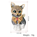 Gold Tone Silver Tone Cat Crystal Enamel Metal Brooch Pin view 3