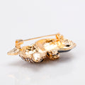 Gold Tone Silver Tone Cat Crystal Enamel Metal Brooch Pin view 5