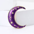 Enamel Alloy Starry Moon Brooch For Elegant Women Clothing view 4