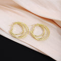 Luxury Alloy Multi Layer Round Hoop Ear Cuffs For Women, Elegant Minimal Statement Open Circle Earrings view 3