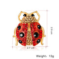 Red Gold Tone Ladybug Metal Brooch Pin 2.9 x 2.7 cm view 3