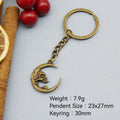 Metal Skull Moon Keychain Bag Charm Gift For Halloween view 2