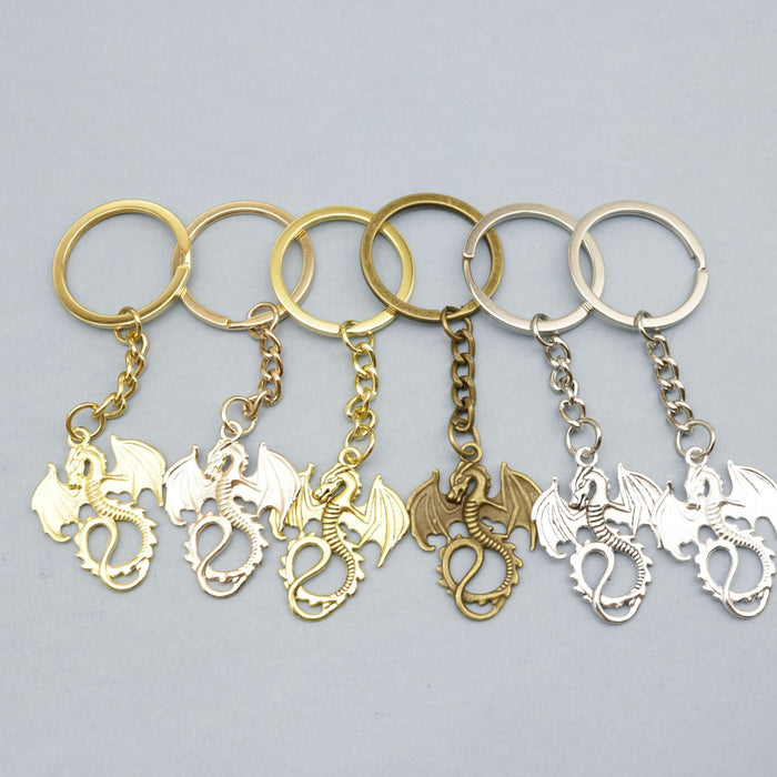 Metal Minimalist Dragon Keychain For Key Ring Gift