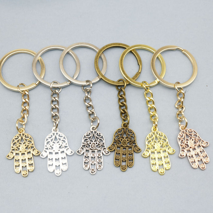 Zinc Alloy Vintage Antique Silver Hand Keychain Bag Charm