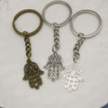 Zinc Alloy Vintage Antique Silver Hand Keychain Bag Charm view 4