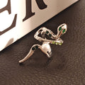 Elegant Snake Shape Alloy Ear Cuff Clips With Faux Pearl And Green Zircon No Piercing Cartilage Earrings view 4