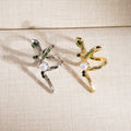 Elegant Snake Shape Alloy Ear Cuff Clips With Faux Pearl And Green Zircon No Piercing Cartilage Earrings view 2