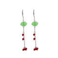 Elegant New Chinese Style Green Cloud Acrylic Red Bead Tassel Alloy Hook Long Dangle Fashion Earrings view 5