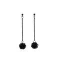 Light Luxury Matte Black Bayberry Ball Long Chain Tassel Alloy Drop Dangle Fashion Earrings view 5