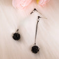 Light Luxury Matte Black Bayberry Ball Long Chain Tassel Alloy Drop Dangle Fashion Earrings view 2