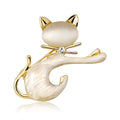 Gold Tone Cat Metal Brooch Pin for Jackets and Lapels view 1