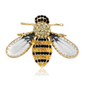Gold Tone Silver Tone Bee Crystal Metal Brooch Pin view 1