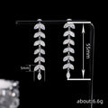 Long Tassel Leaf Drop Earrings For Women With Chain Geometry And Inlaid Zircon Fashion Jewelry view 4