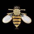 Gold Tone Silver Tone Bee Crystal Metal Brooch Pin view 2