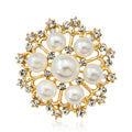 Gold Tone Silver Tone Horse Pearl Look Metal Brooch Pin view 1