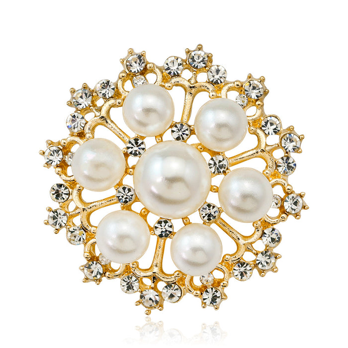 Gold Tone Silver Tone Horse Pearl Look Metal Brooch Pin