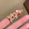 Maillard Zircon Tiger Eye Open Ring For Women view 4