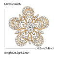 Alloy Rhinestone Hollow Flower Brooch Pin For Women's Cardigans view 6