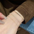 Light Luxury Copper Zircon Geometric Snake Chain Bangle For Women view 3