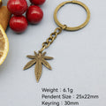 Zinc Alloy Minimal Maple Leaf Keychain Bag Charm Gift view 2