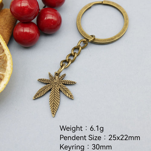 Zinc Alloy Minimal Maple Leaf Keychain Bag Charm Gift