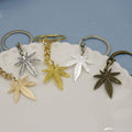 Zinc Alloy Minimal Maple Leaf Keychain Bag Charm Gift view 3