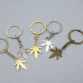 Zinc Alloy Minimal Maple Leaf Keychain Bag Charm Gift view 1