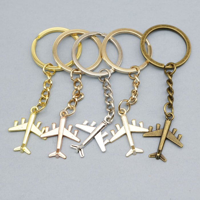 Metal Airplane Keychain Bag Charm – Antique Copper