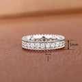 Full Rhinestone Geometric Ring For Women With Bezel Edge, Sparkling French Style Daily Jewelry view 4