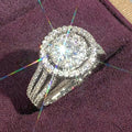 Dreamy Sparkling Zircon Ring For Women, Elegant Heavy Work Engagement Dinner Jewelry view 3