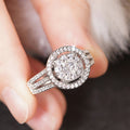 Dreamy Sparkling Zircon Ring For Women, Elegant Heavy Work Engagement Dinner Jewelry view 2