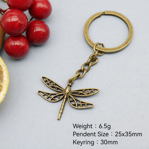 Metal Minimal Dragonfly Keychain Bag Charm For Women Gift