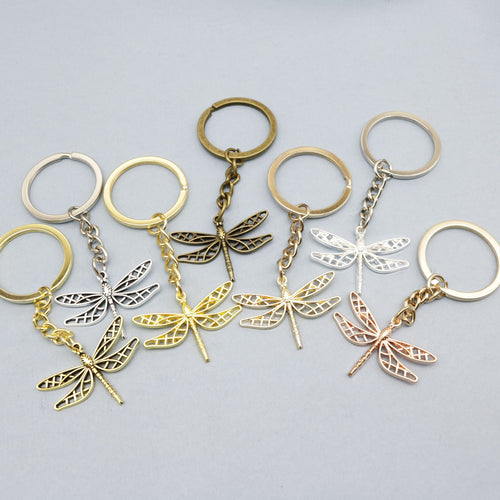 Metal Minimal Dragonfly Keychain Bag Charm For Women Gift