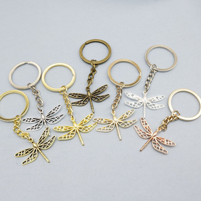 Metal Minimal Dragonfly Keychain Bag Charm For Women Gift