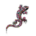Pink Silver Tone Gecko Metal Brooch Pin for Jackets and Lapels view 1
