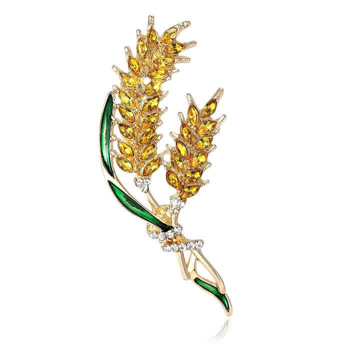 Alloy Double Wheat Brooch Pin For Women Sweaters Suits
