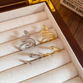Gold Plated Zircon Snake Open Ring With Fashion Design For Women view 2