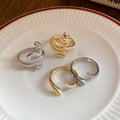 Gold Plated Zircon Snake Open Ring With Fashion Design For Women view 4