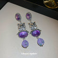 Vintage Style Rhinestone Cat Alloy Drop Earrings, Light Luxury Animal Design Jewelry view 4