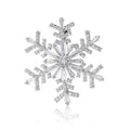 Copper Zircon Snowflake Brooch For Elegant Suit And Dress Decoration view 1