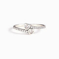Korean Japanese Delicate Heart Ring For Women, Double Heart Sweet Girl Niche Jewelry view 5