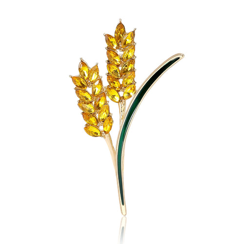 Alloy Double Wheat Brooch Pin For Women's Suits And Sweaters