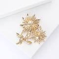Alloy Enamel Double Sunflower Brooch For Women's Clothing Accessories view 4
